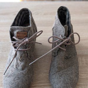 Toms Desert Herringbone Desert Wedge Booties